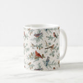 Mug Branches d'oiseaux et de pins d'hiver Motif (Devant droit)