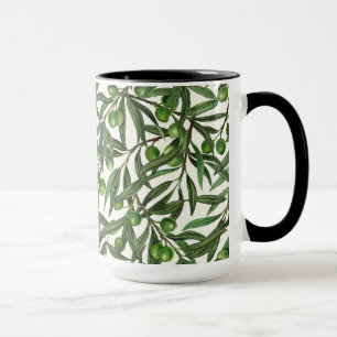 Mug Branches d'olive sur blanc