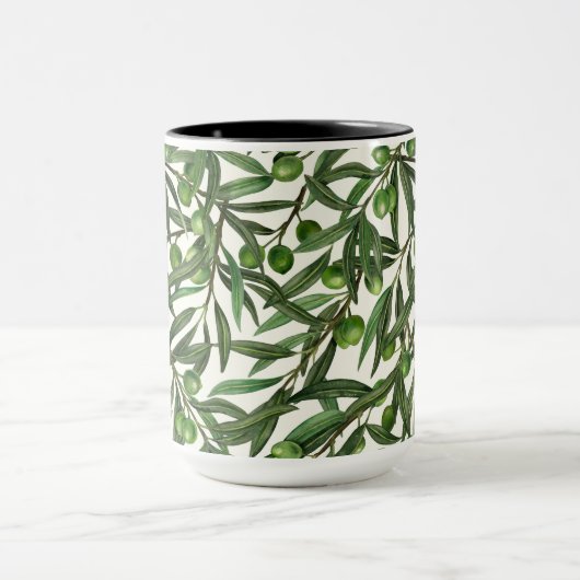 Mug Branches d'olive sur blanc (Centre)