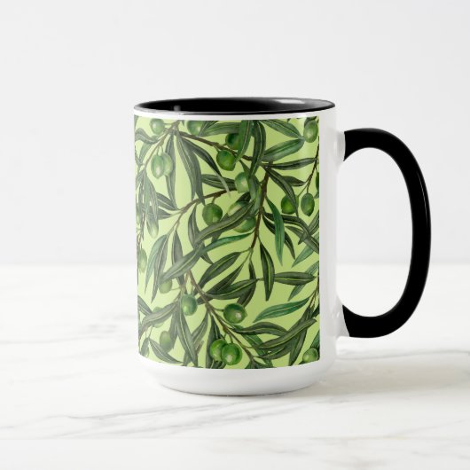 Mug Branches d'olive sur le vert miel (Droite)