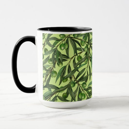 Mug Branches d'olive sur le vert miel (Gauche)