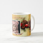 Mug Branches du cône de pin de Noël Garland Photo (Devant droit)