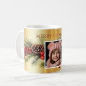 Mug Branches du cône de pin de Noël Garland Photo (Devant gauche)