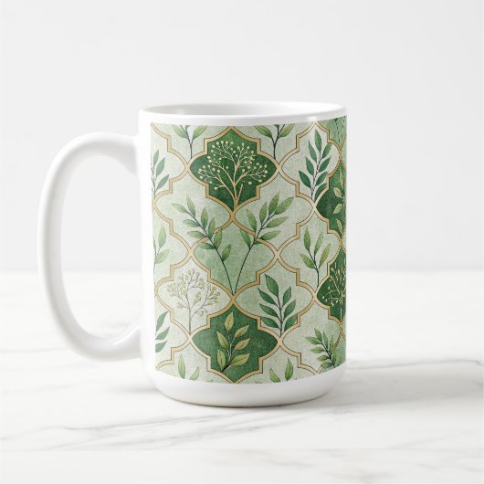 MUG BRANCHES ET VIGNES IRLANDAISES VERTES & OR (Gauche)