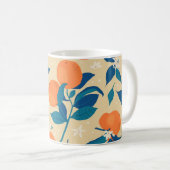 Mug Branches Oranges : Motif Arrière - plan beige (Devant droit)