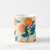 Mug Branches Oranges : Motif Arrière - plan beige (Centre)