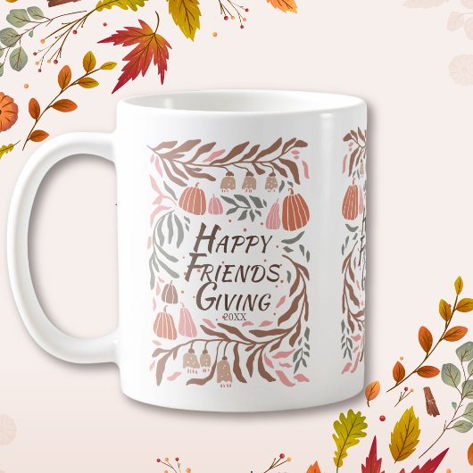Mug Branches rétro feuille citrouilles tomber Thanksgi