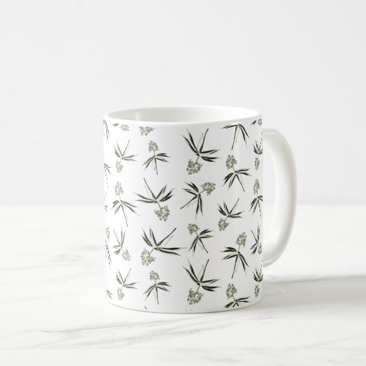 Mug Branches vertes de Budding - motif sans soudure (Devant droit)
