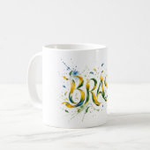 Mug Brasil Watercolor Splatter Artistic (Devant gauche)