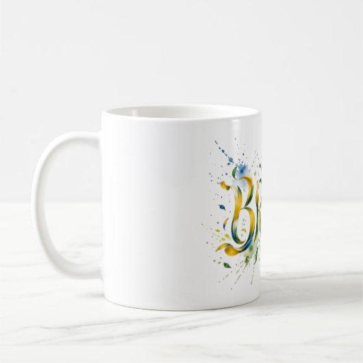 Mug Brasil Watercolor Splatter Artistic (Gauche)