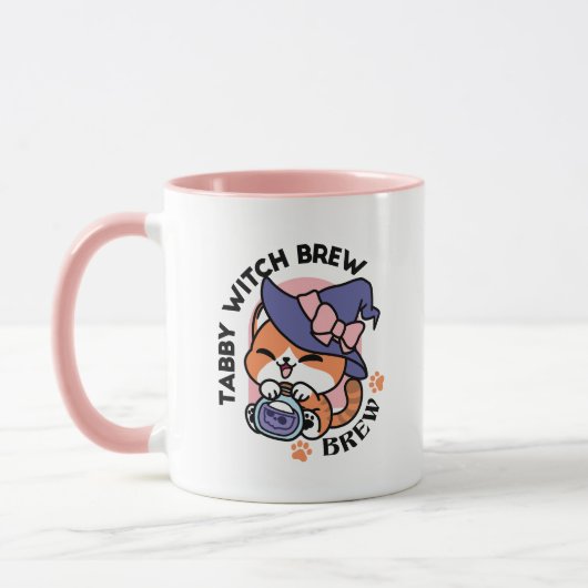 Mug Brassin de sorcière tigrée – Joli design de chat d (Gauche)