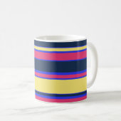 Mug Brayures rose, jaune et bleue (Devant droit)