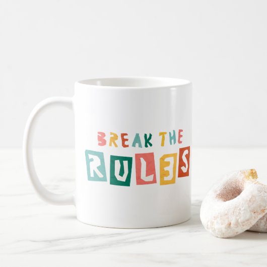 Mug Break the Rules Bold Streetwear Typography (Avec donut)