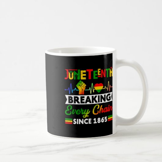 Mug Breaking Every Chain Since 1865 Juneteenth Black H (Droite)