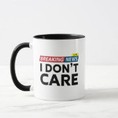 Mug Breaking News Je m'en fiche (Gauche)