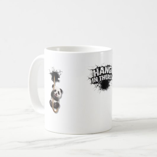 Mug Breakthrough Panda – Cute 3D Wall Illusion Art (Devant gauche)