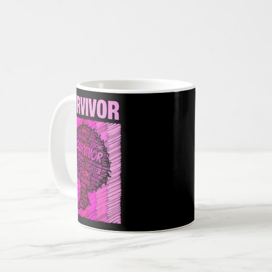 Mug Breast Cancer Survivor African American Woman Nk A (Devant gauche)