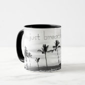 Mug Breathe Hawaii Bouddha noir blanc photo (Devant gauche)