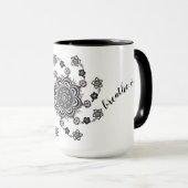Mug Breathe Moderne spirale fleur mandala (Devant droit)