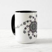 Mug Breathe Moderne spirale fleur mandala (Devant gauche)