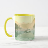 Mug Breathe Mountain Forest Gold Green (Gauche)
