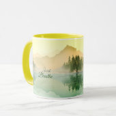 Mug Breathe Mountain Forest Gold Green (Devant gauche)