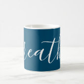 Mug Breathe Script Inspiration Moderne Bleu Blanc Bleu (Centre)