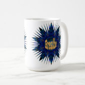 Mug Breathe, Sur Blue Boho Star, (Devant droit)