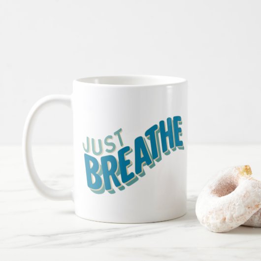 Mug Breathe Zen Retro Typographie (Avec donut)