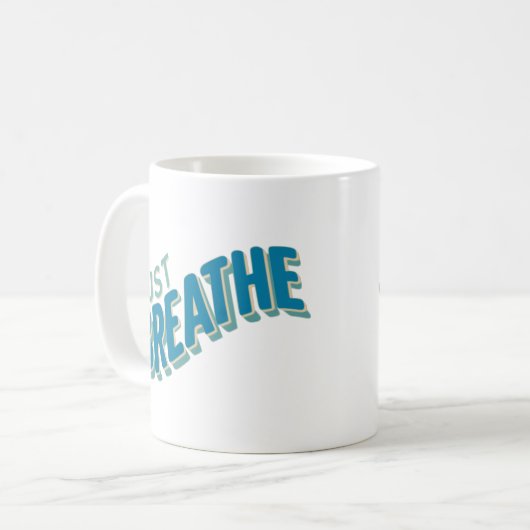 Mug Breathe Zen Retro Typographie (Devant gauche)