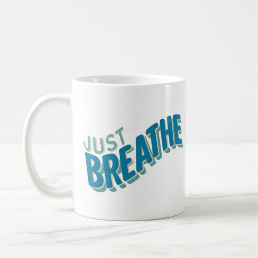 Mug Breathe Zen Retro Typographie (Gauche)