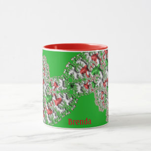 Mug BRENDA ~ GLOSSY 3D Noël Rouge Blanc Vert