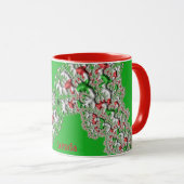 Mug BRENDA ~ GLOSSY 3D Noël Rouge Blanc Vert (Devant droit)