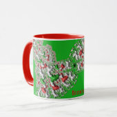Mug BRENDA ~ GLOSSY 3D Noël Rouge Blanc Vert (Devant gauche)