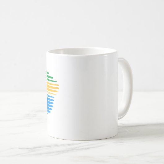Mug Brésil carte frontière avec drapeau brésilien coul (Devant droit)