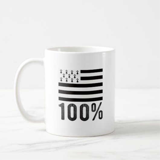 Mug Bretagne 100 % Drapeau Breton (Gauche)