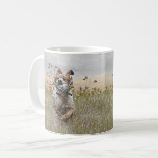 Mug Bretagne Espagnol chasse caille, Art (Devant gauche)