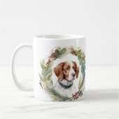 Mug Bretagne Espagnol Noël Wreath Festive Pup (Gauche)
