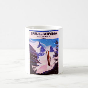 Mug Breuil-Cervinia,Valle d'Aoste, Italie,affiche de s