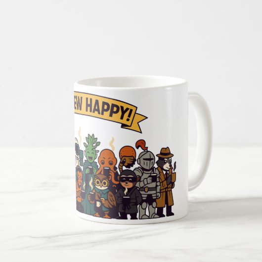 Mug “Brew Happy! Coffee Crew (Devant droit)