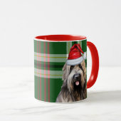 Mug Briard Shepherd Chien Vert Vacances Jouées Noël (Devant droit)