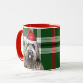 Mug Briard Shepherd Chien Vert Vacances Jouées Noël (Devant gauche)