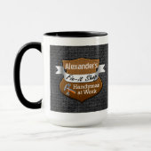 Mug Bricoleur personnalisé Difficulté-il nom de (Gauche)