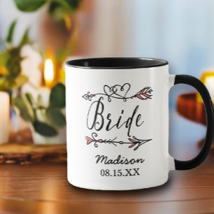 Mug Bride Boho chef de la tribu nuptiale Flèche   MARI