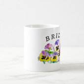 Mug Bride Pansies Floral Vintage Boho Mariage (Centre)