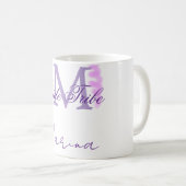 Mug Bride tribe monogram purple ruffle pink border spa (Devant droit)