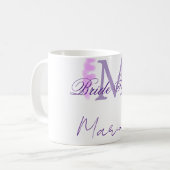 Mug Bride tribe monogram purple ruffle pink border spa (Devant gauche)