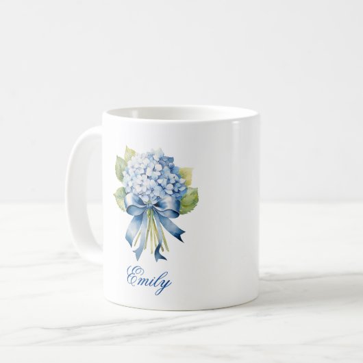 Mug Bridesmaid Blue Hydrangea Bouquet (Devant gauche)