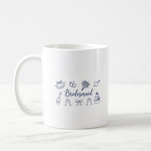 Mug Bridesmaid Bride Squad Bow Bridal Party Wedding (Gauche)