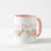 Mug Bridesmaid/Bride Whimsical Rose Florale Design (Devant droit)